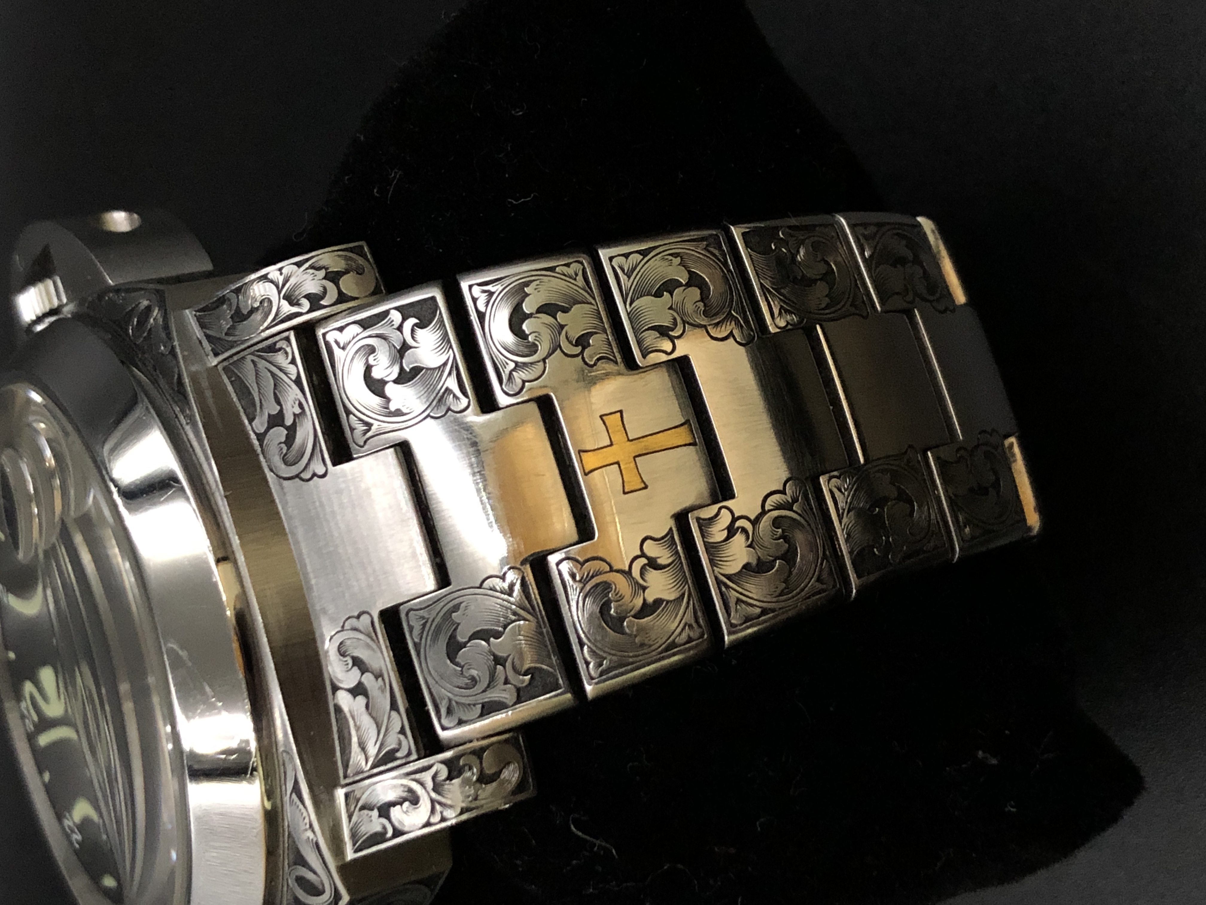 Panerai hand engraving detail